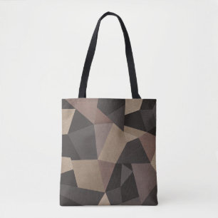 Bolsa Tote Triângulos poligonais, cores geométricas impress