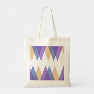 Bolsa Tote Triângulos roxos, azuis e amarelos