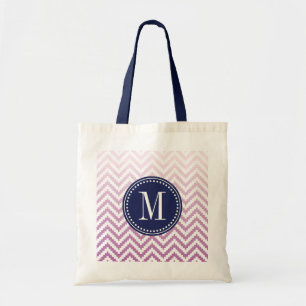 Bolsa Tote Tribal asteca roxo de Ombré Chevron personalizado