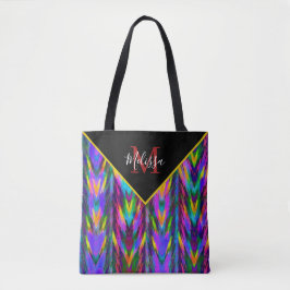 Bolsa Tote Tribal Chevron brilhante personalizado