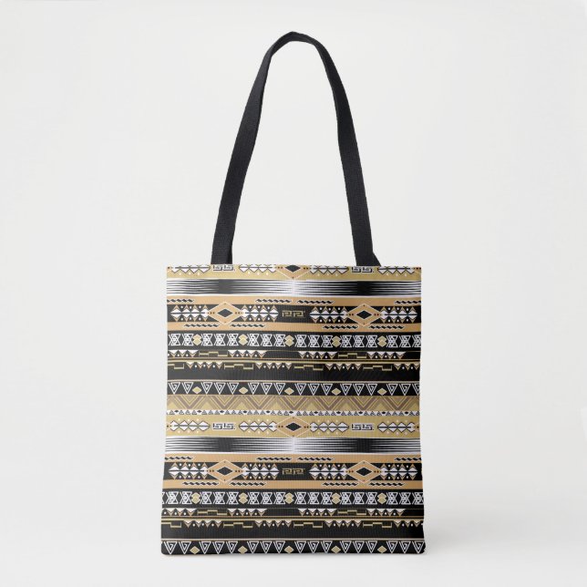 Bolsa Tote Tribal, étnica, ornamento (Frente)