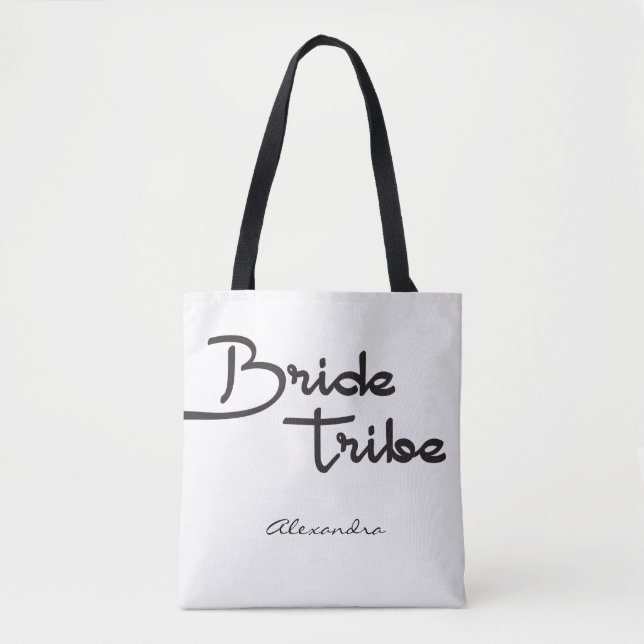 Bolsa Tote Tribo Bride, Nome Personalizado, presente de damas (Frente)