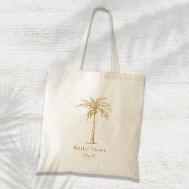 Bolsa Tote Tribo de Noiva Dourada, Árvore Tropical de Palma P