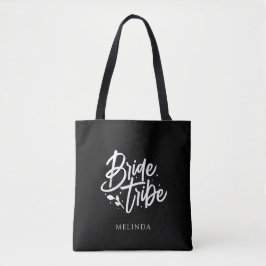 Bolsa Tote Tribo de Noiva Personalizada Minimalista Negra