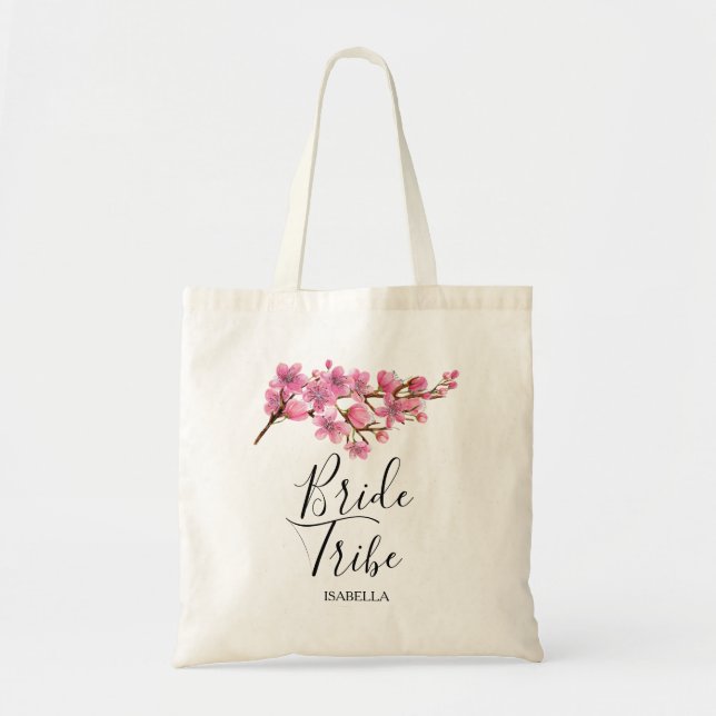 Bolsa Tote Tribo Rosa Cherry Blossoms Bride (Frente)