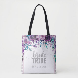 Bolsa Tote Tribo Roxo Floral e Silver Confetti Bribe