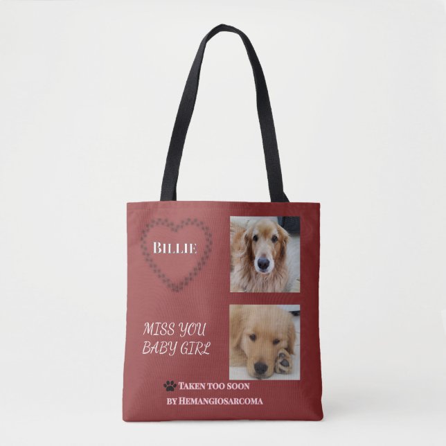 Bolsa Tote Tributo Duplo Mudo Vermelho para Pet (Frente)