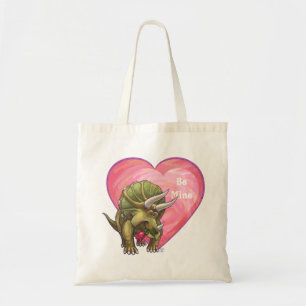 Bolsa Tote Triceratops Rosa vermelha Coração
