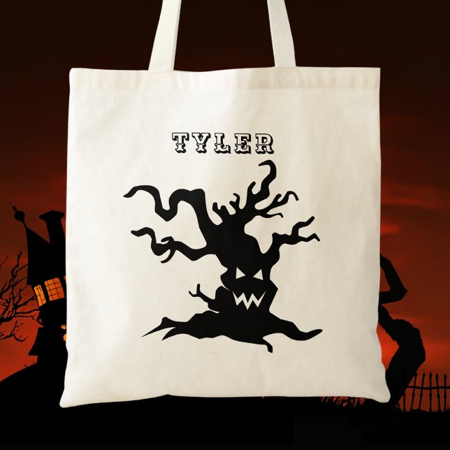 Bolsa Tote Trick Or Treat Assustador Halloween Moderno Script (Criador carregado)
