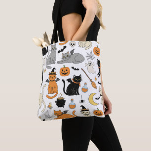 Bolsa Tote Trick-or-Treat de Gato de Retrô Halloween