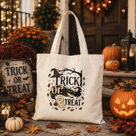 Bolsa Tote Trick or Treat Halloween Typography Tote Bag