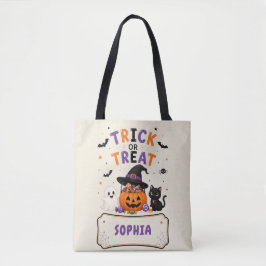 Bolsa Tote Trick or Treat Laranja Personalizado Halloween