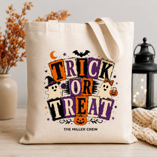 Bolsa Tote Trick or Treat Personalizado para Família no Hallo