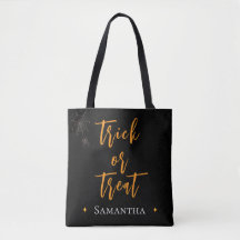 Trick or Treat Teia de Aranha Nome Personalizado -