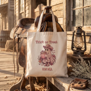 Bolsa Tote Trick or Treat Vaqueiro Fantasma Rosa