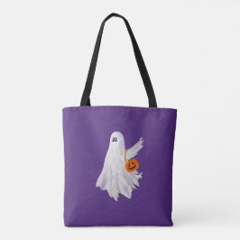 Bolsa Tote Trick Ou Tratando Fantasma Com Balde De Doces De A