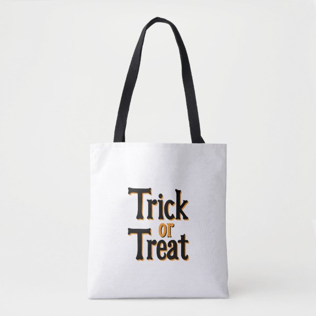 Bolsa Tote Trick Ou Tratar A Barra De Toques De Canvas (Frente)
