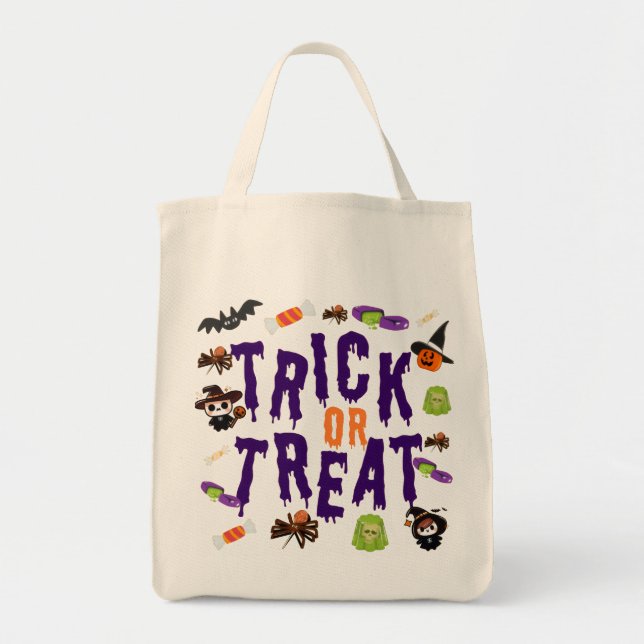 Bolsa Tote Trick ou Tratar a Saco de Tote do Halloween - Boni (Frente)