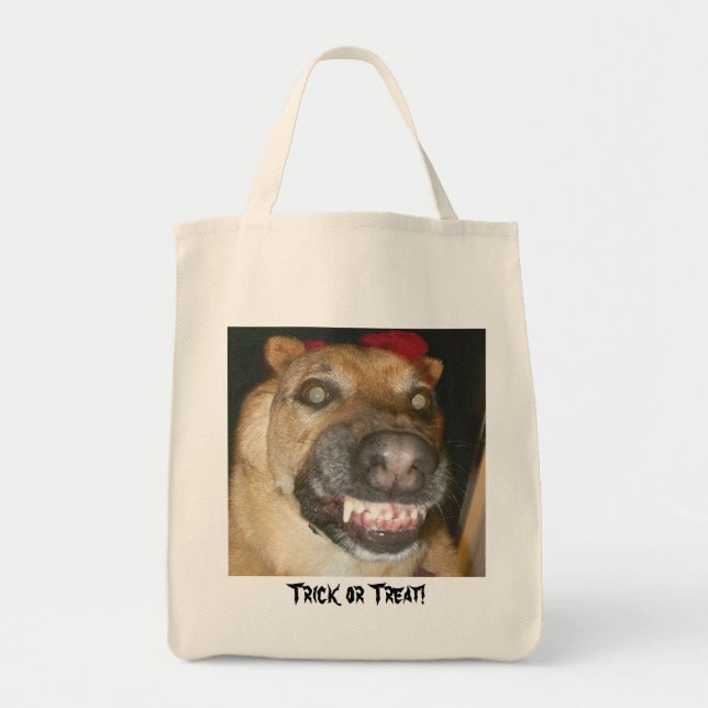 Bolsa Tote Trick ou Tratar Cão! (Frente)