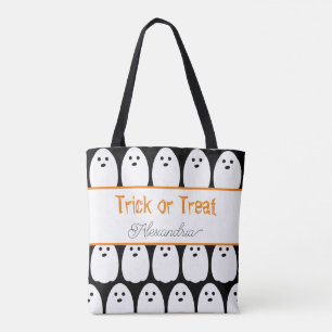 Bolsa Tote Trick ou Tratar Fantasmas Cute Personalizados do H
