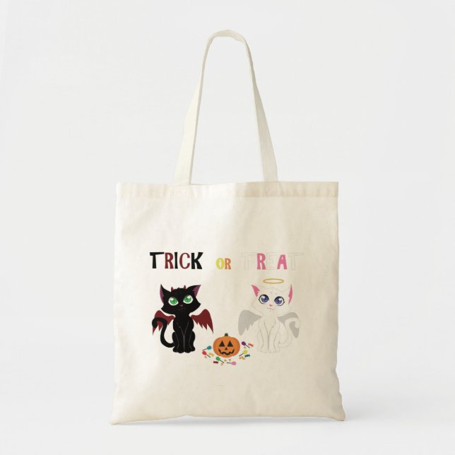 Bolsa Tote Trick ou Tratar gatinhos (Frente)