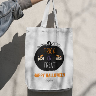 Bolsa Tote Trick ou Tratar Halloween personalizável