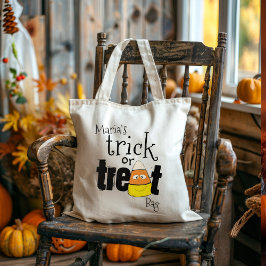 Bolsa Tote Trick ou Tratar o Halloween Candy Corn Personaliza
