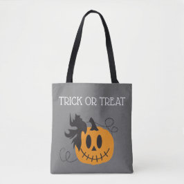 Bolsa Tote Trick Ou Tratar Pumpkin Jack O Lantern Bat Black