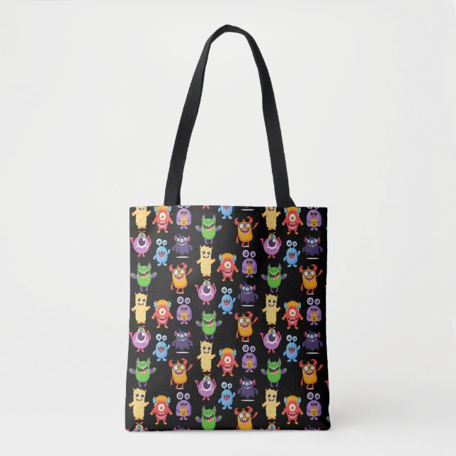 Bolsa Tote Trick ou Tratar Saco Docente - Monstros Bonitos (Frente)