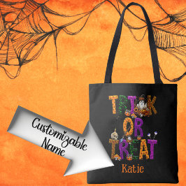 Bolsa Tote Trick ou Tratar Spooky Personalizável do Halloween