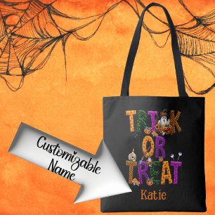 Bolsa Tote Trick ou Tratar Spooky Personalizável do Halloween