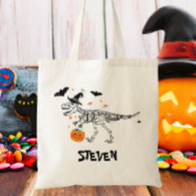 Trick ou trate o dinossauro com o Bruxo Halloween