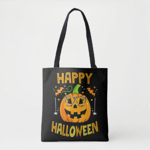 Bolsa Tote Trick Ou Tratem Halloween Engraçado Pumpkin Feliz 
