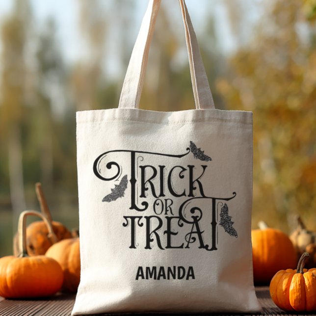 Bolsa Tote Trick ou Treat Halloween Personalizado (Personalized Trick or Treat Tote Bag)