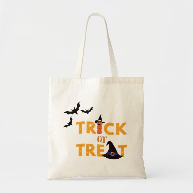 Bolsa Tote Trick ou Treat Tote Bags Padrão (Frente)