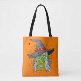 Bolsa Tote Trick ou Treat Witch e Aranhas de Lado Duplo