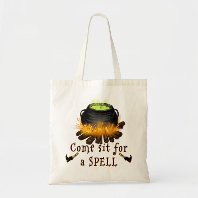 Bolsa Tote Trick ou Treine o Bag de Doces do Halloween (Frente)