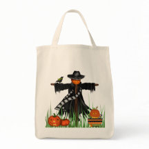 Trick ou Treine Tote Bag com Pumpkins Scarecrow