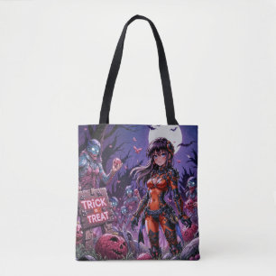 Bolsa Tote Trick ou Treine Zombies Halloween Entregando o Cér