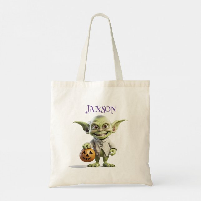 BOLSA TOTE TRICK PERSONALIZADO OU TRATAR ESQUELETO (Verso)