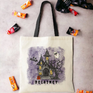Bolsa Tote Trick Treat Halloween Casado Púrpura