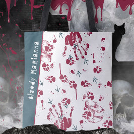 Bolsa Tote Tricô ou Travessura de Caveira Sangrenta de Hallow