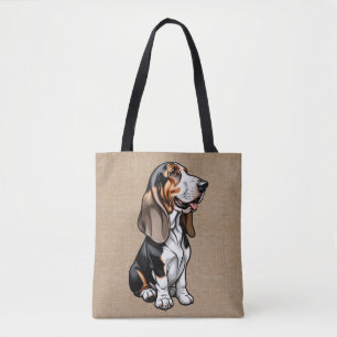 Bolsa Tote Tricolor Basset Hound