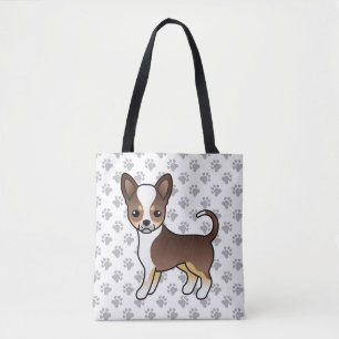 Bolsa Tote Tricolor Chocolate Casaco Suave Chihuahua & Paws