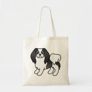 Bolsa Tote Tricolor Japonês Chin Cute Cartoon Dog