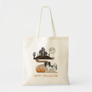Bolsa Tote Tricolor Papillon Cão E Casa Assombrada Ao Hallowe