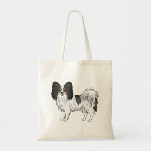 Bolsa Tote Tricolor Papillon Feliz E Bonito Cão Cartoon