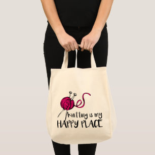 Bolsa Tote Tricotar é o Meu Lugar Feliz