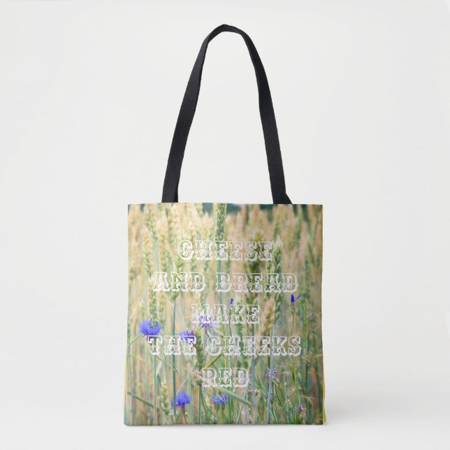 Bolsa Tote Trigo de Verão com flores de milho (Frente)