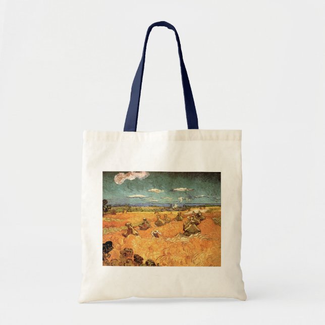 Bolsa Tote Trilhos com Ceifador por Vincent van Gogh (Frente)